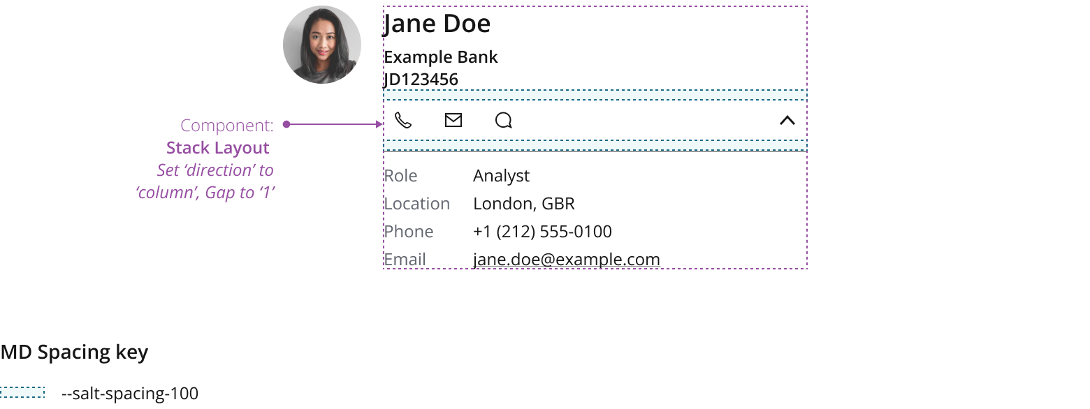 Contact Details with collapsible details